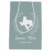 Texas Staat Hochzeit in Urlaubsort bevorzugt Mittlere Geschenktüte (Rückseite)