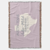 Texas Staat Karte Coupé Name und Datum Hochzeit Decke (Vorderseite Vertikal)