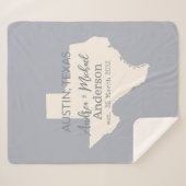 Texas Staat Karte Coupé Name und Datum Hochzeit Sherpadecke (Vorderseite (Horizontal))