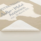 Texas Staat Karte Coupé Name und Datum Hochzeit Sherpadecke (3/4)