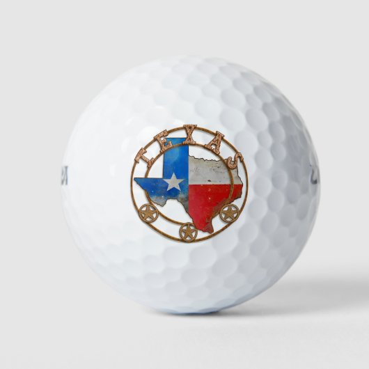 Texas Staat Karte Flaggenmarkierung Schmiedeeisen Golfball (Vorderseite)
