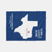 Texas Staat Karte Individuelle Name, Stadt, Datum, Fleecedecke (Vorderseite (Horizontal))