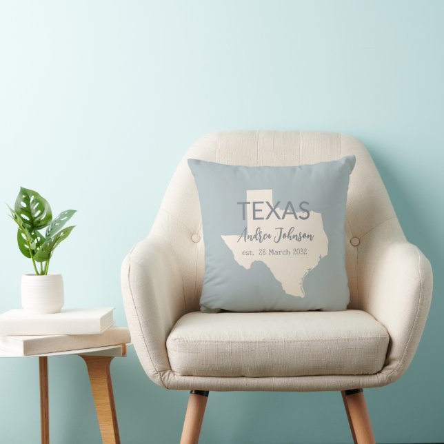 Texas Staat Karte Individuelle Name und Datum Kissen (Stuhl )