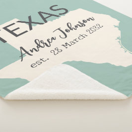 Texas Staat Karte Individuelle Name und Datum Sherpadecke