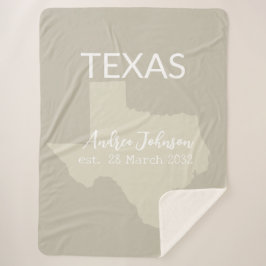 Texas Staat Karte Individuelle Name und Datum Sherpadecke