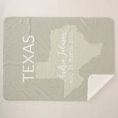 Texas Staat Karte Individuelle Name und Datum Sherpadecke (Vorderseite (Horizontal))