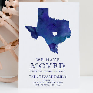 Texas Staat Karte marineblau Aquarell Zuhause bewe