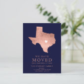Texas Staat Karte marineblaue Rose Gold Zuhause be (Stehend Vorderseite)