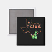 Texas Staat Karte Pride Cactus Vintag Magnet (Vorderseite/Rückseite)