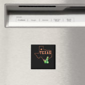 Texas Staat Karte Pride Cactus Vintag Magnet (In Situ (Geschirrspüler))