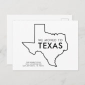 Texas Staat Karte Schwarz/Weiß Neue Adresse (Vorne/Hinten)