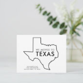Texas Staat Karte Schwarz/Weiß Neue Adresse (Stehend Vorderseite)