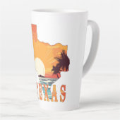 Texas Staat Kontur Beach Sunset Milchtasse (Rechte Ecke)