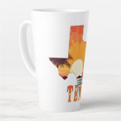 Texas Staat Kontur Beach Sunset Milchtasse (Linke Ecke)