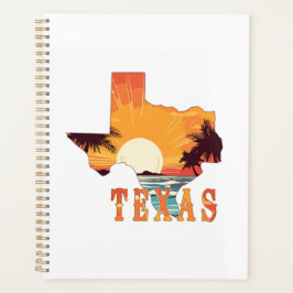 Texas Staat Kontur Beach Sunset Planer