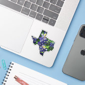 Texas Staat Kontur mit Bluebonnets Aufkleber (Laptop mit iPhone)