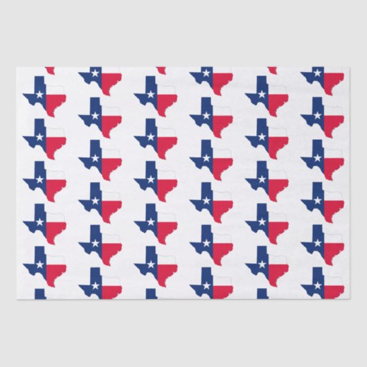 Texas Staat Kontur und Flag Farben, Seidenpapier (Vorderseite)