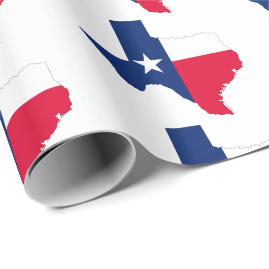 Texas Staat Kontur und Flag Farben, Wrapping Papes Geschenkpapier (Rolleneckpunkt)