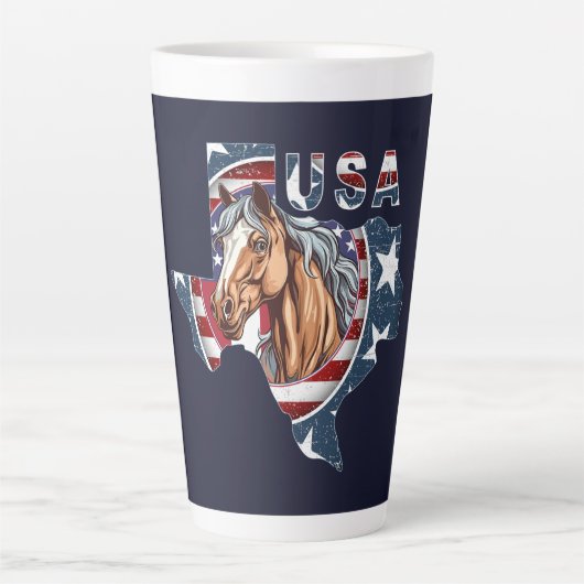 Texas Staat Kontur USA Pferd Milchtasse (Vorderseite)