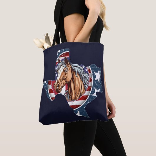 Texas Staat Kontur USA Pferd Tasche (Von Nahem)