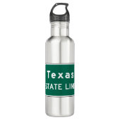 Texas Staat Line Road-Zeichen Edelstahlflasche (Vorderseite)