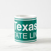Texas Staat Line Road-Zeichen Kaffeetasse