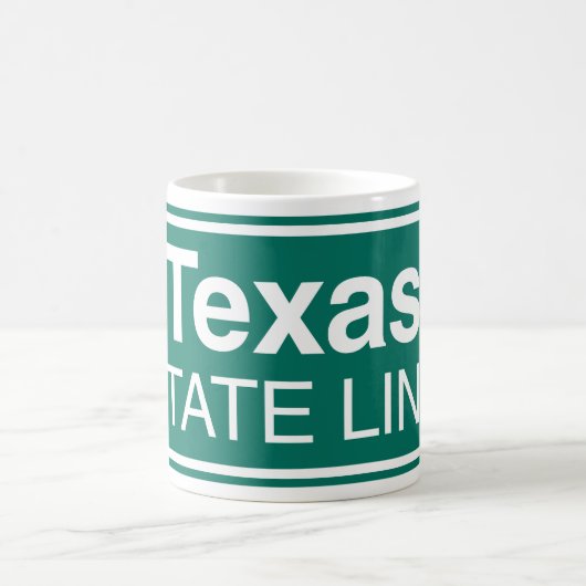 Texas Staat Line Road-Zeichen Kaffeetasse (Mittel)