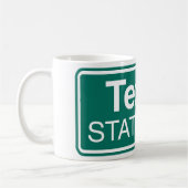 Texas Staat Line Road-Zeichen Kaffeetasse (Links)
