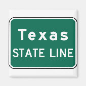 Texas Staat Line Road-Zeichen Magnet (Vorne)