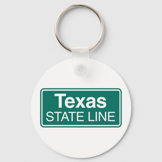 Texas Staat Line Road-Zeichen Schlüsselanhänger (Vorderseite)