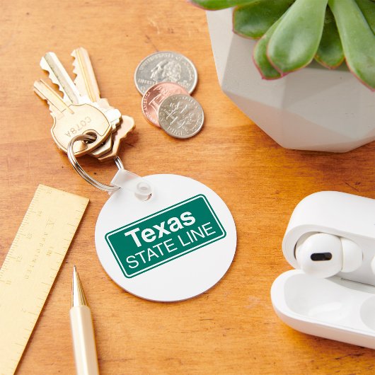 Texas Staat Line Road-Zeichen Schlüsselanhänger