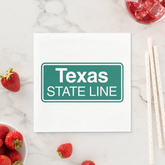 Texas Staat Line Road-Zeichen Serviette (Beispiel)