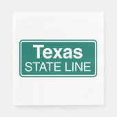 Texas Staat Line Road-Zeichen Serviette (Vorderseite)