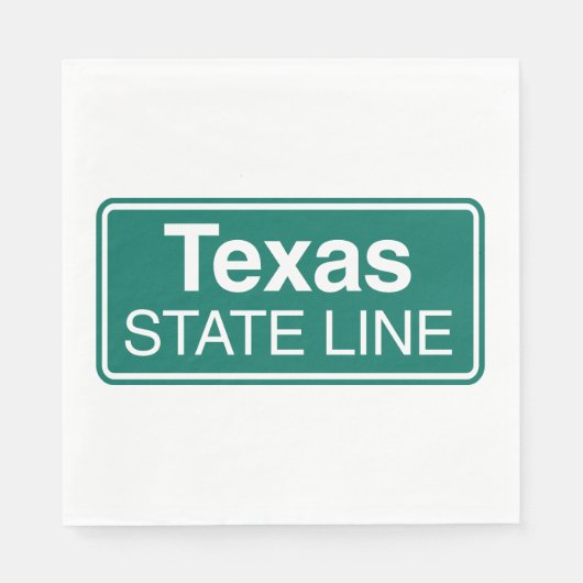 Texas Staat Line Road-Zeichen Serviette (Vorderseite)
