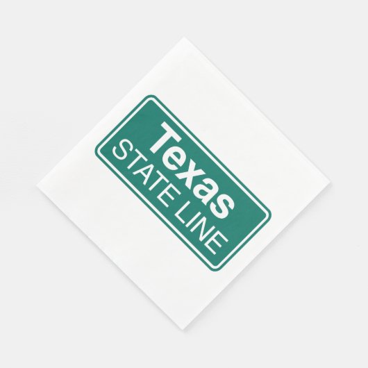 Texas Staat Line Road-Zeichen Serviette (Ecke)