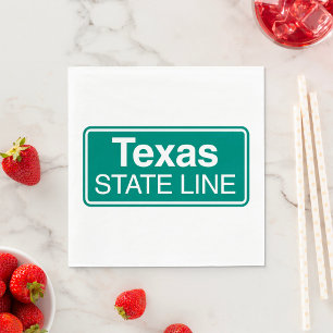 Texas Staat Line Road-Zeichen Serviette