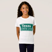 Texas Staat Line Road-Zeichen T-Shirt (Vorne ganz)
