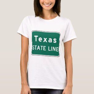 Texas Staat Line Road-Zeichen T-Shirt