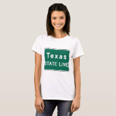 Texas Staat Line Road-Zeichen T-Shirt (Vorne ganz)