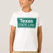 Texas Staat Line Road-Zeichen T-Shirt (Vorderseite)