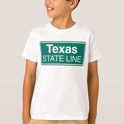 Texas Staat Line Road-Zeichen T-Shirt (Vorderseite)