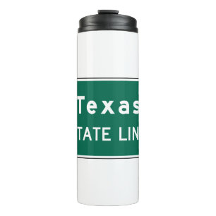Texas Staat Line Road-Zeichen Thermosbecher