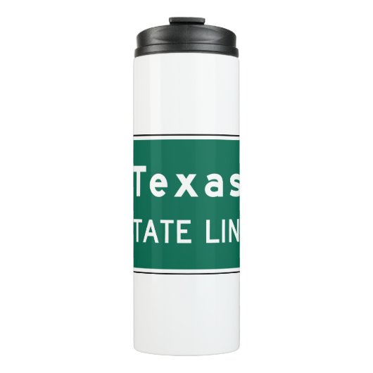 Texas Staat Line Road-Zeichen Thermosbecher (Vorderseite)