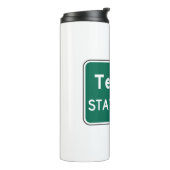 Texas Staat Line Road-Zeichen Thermosbecher (Nach links gedreht)