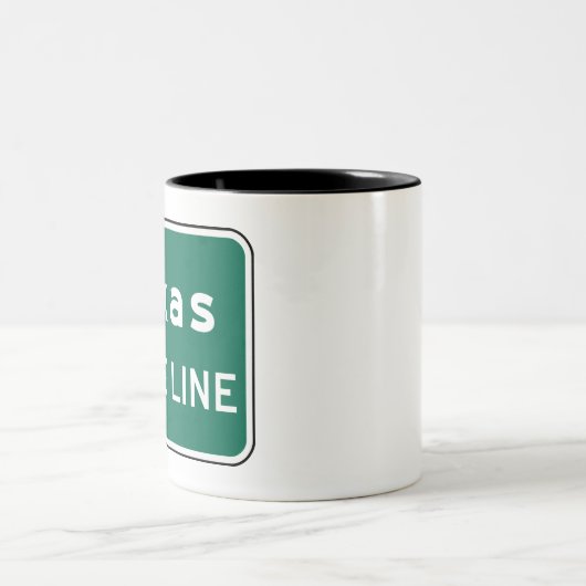 Texas Staat Line Road-Zeichen Zweifarbige Tasse (Mittel)