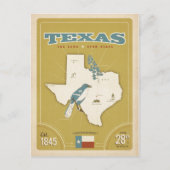 Texas Staat Map | Der einstündige Staat Postkarte (Vorderseite)