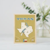 Texas Staat Map | Der einstündige Staat Postkarte (Stehend Vorderseite)