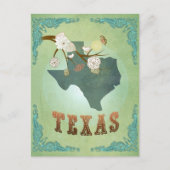 Texas Staat Map - Green Postkarte (Vorderseite)
