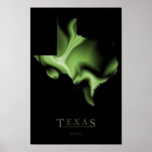 Texas Staat Map Image Poster (Vorne)