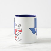 Texas Staat Map mit Star, Boots, Hat Keramik Tasse (Zentrum)